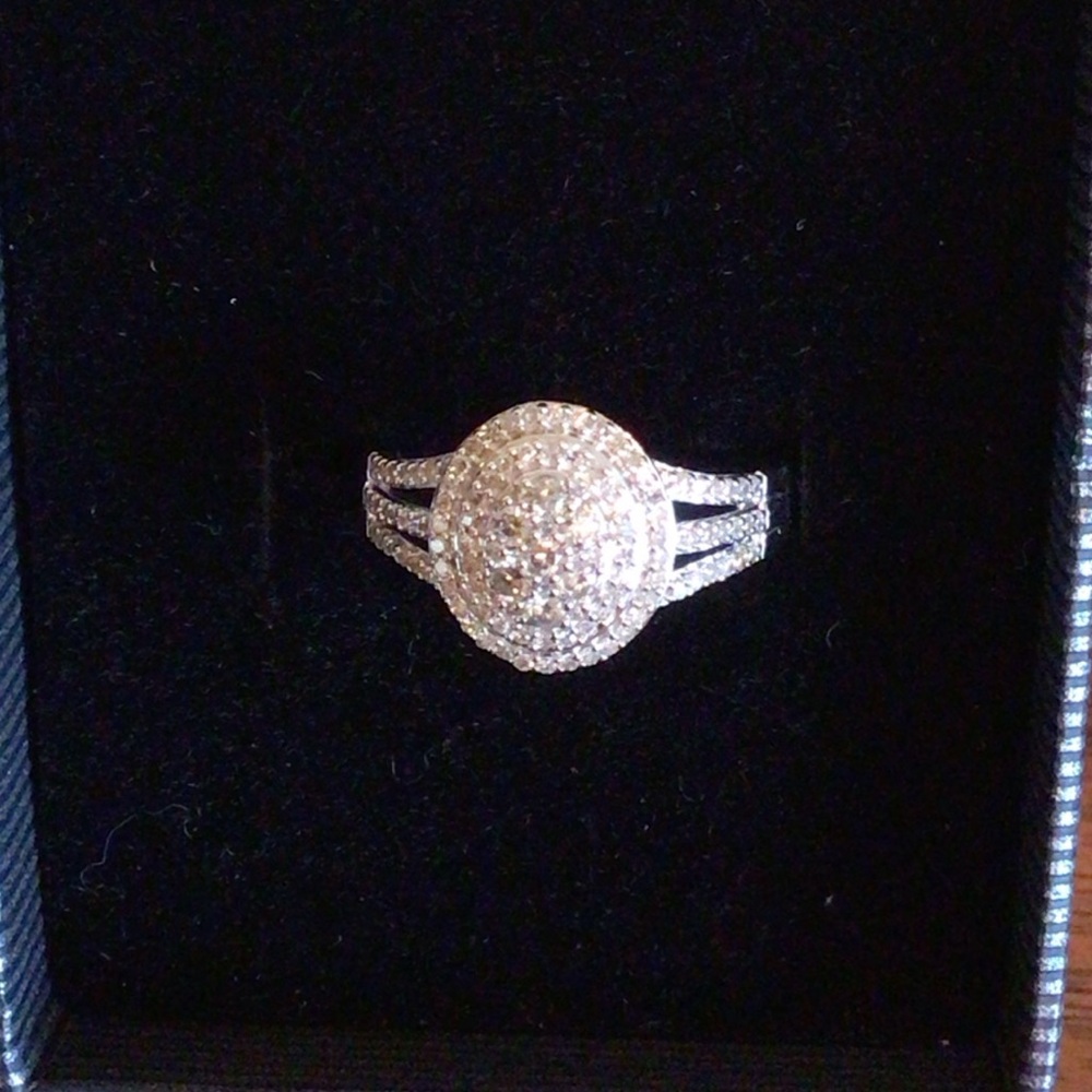 Sterling Silver White Diamond Ring